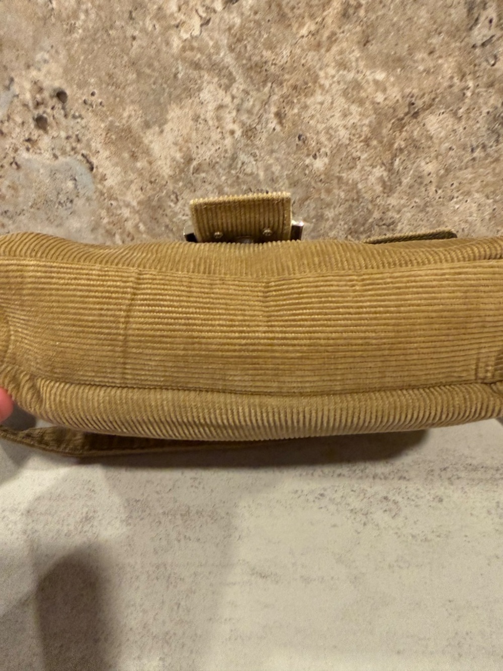 Vintage Fendi Baguette Corduroy Shoulder Bag - Picture 5 of 12